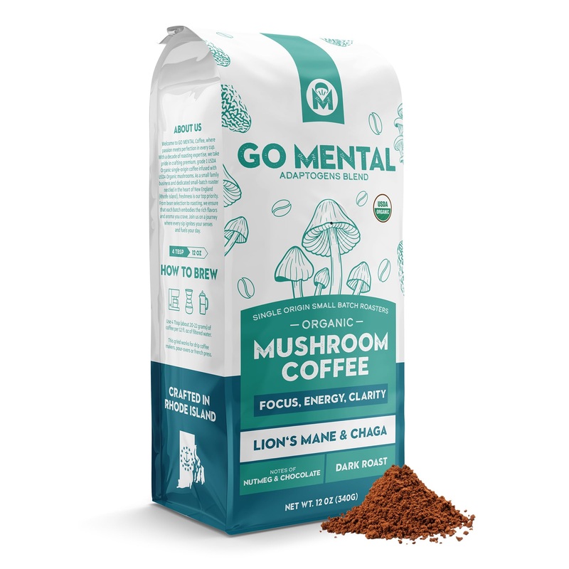 Organic Lion’S Mane & Chaga Mushroom Coffee Dark Roast, Full Fruiting Bodies, For Enhanced Brain Function, Immune Support, Wellb