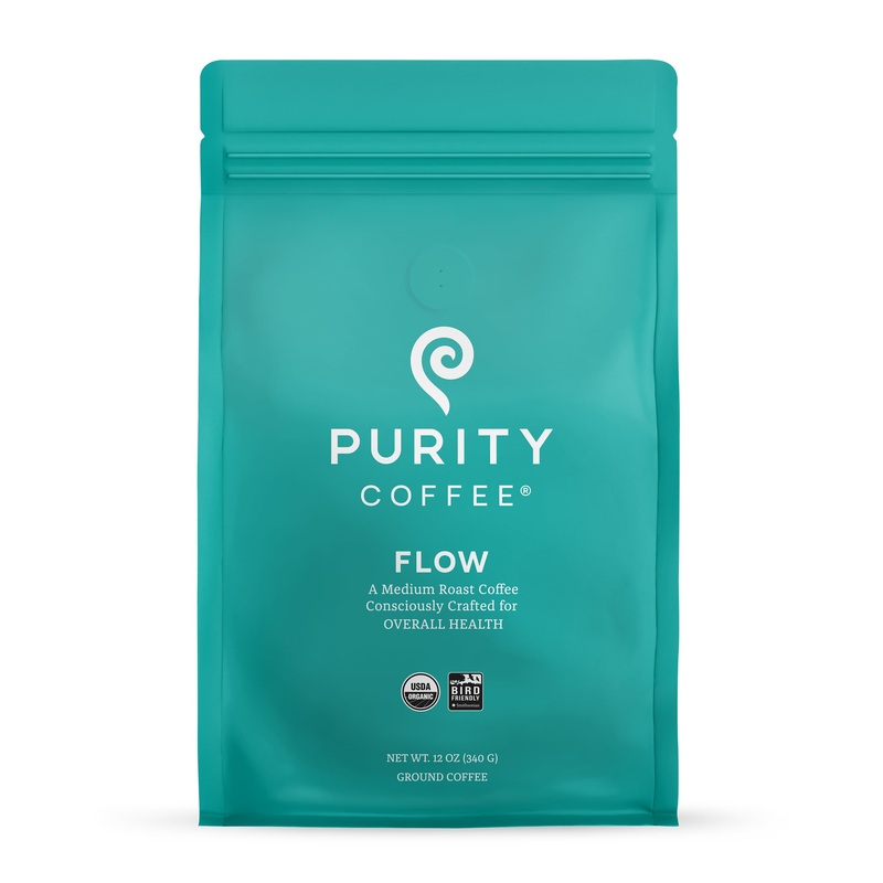 Purity Coffee Flow Original Medium Roast Ground Coffee For Focus And Clean Energy – Usda Organic And Third-Party Tested For Anti