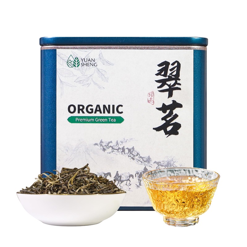 Yuansheng China Premium Green Tea, Pure Green Tea Leaves, 100% Natural Organic Green Tea Loose Leaf With Clean Aroma, Non-Gmo, G