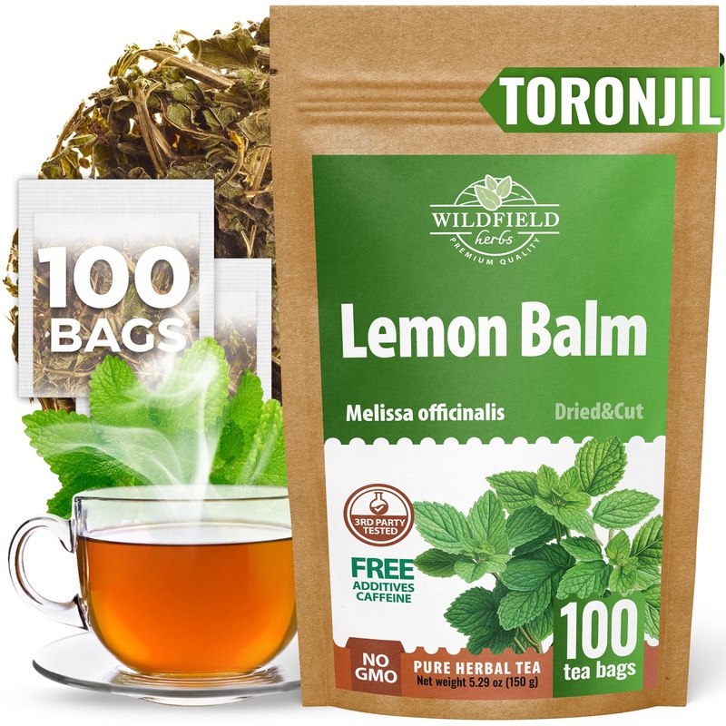 100 Bags Dried Lemon Balm Herb Frontier Loose Lemon Balm Tea (Melissa Officinalis Tea) – 100 Count 1.5 G Bags Melissa Herb Te De
