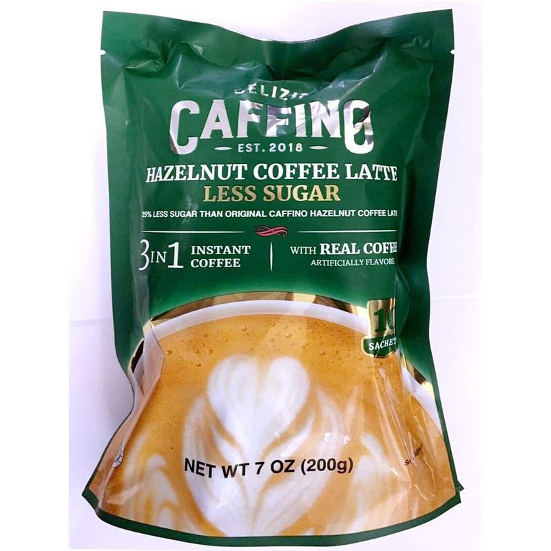 3 In 1 Instant Coffee Latte With Less Sugar 7 Oz (Hazelnut, 3 Packs)