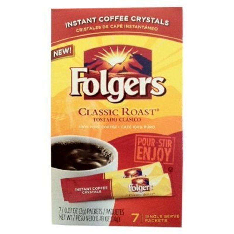 (3 Pack) Folgers Classic Roast Instant Coffee Crystals, 7-Count