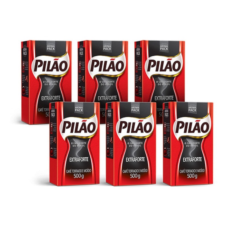 Cafe Pilao Extraforte Extra Strong Coffee 500Gr 6 Pack