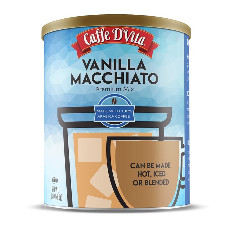 Caffe D’Vita Vanilla Macchiato – 100% Arabica Coffee Latte Mix, Instant Cappuccino Mix, Gluten Free, No Cholesterol, No Hydrogen