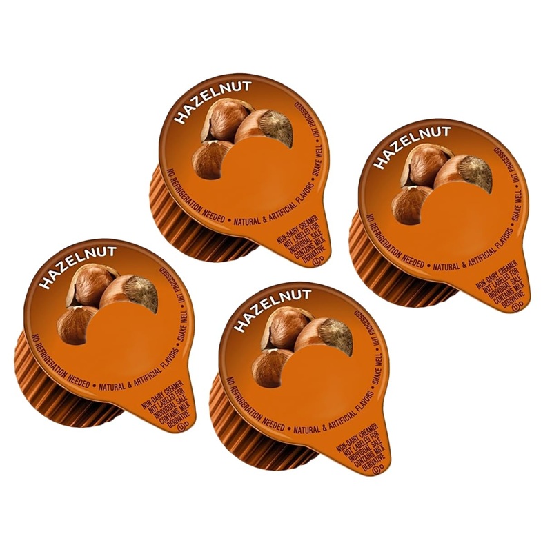 Creamer Singles Bundle | Made In America & Vegetarian | (48 Count, Hazelnut)