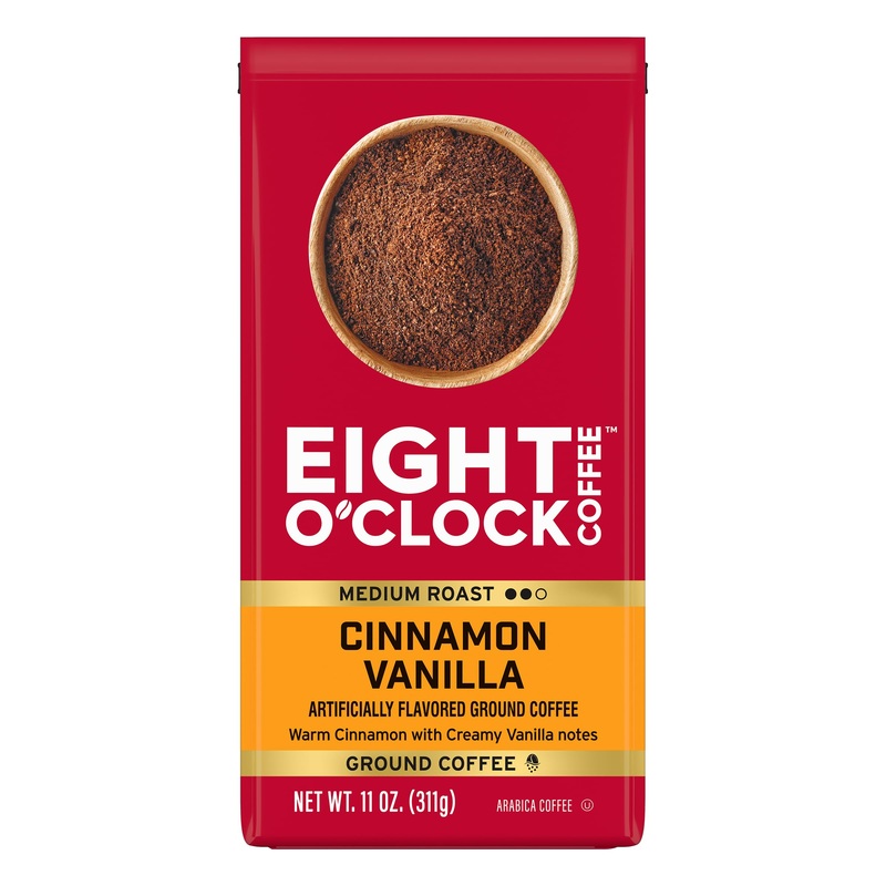 Eight O’ Clock Coffee Cinnamon Vanilla, 11 Ounce (Pack Of 6), Medium Roast Ground Coffee, 100% Arabica, Creamy, Smooth, Vanilla,