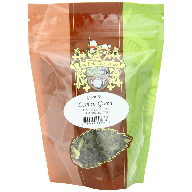 English Tea Store Loose Leaf, Lemon Green Tea Pouches, 4 Ounce