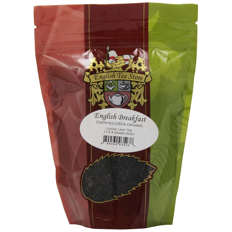 English Tea Store Loose Leaf, Organic English Breakfast Tea Pouches – 4Oz, 4 Ounce