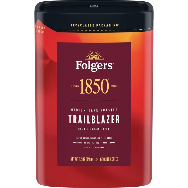 Folgers 1850 Trailblazer Medium-Dark Roast Ground Coffee, 12 Ounce (Pack Of 6)