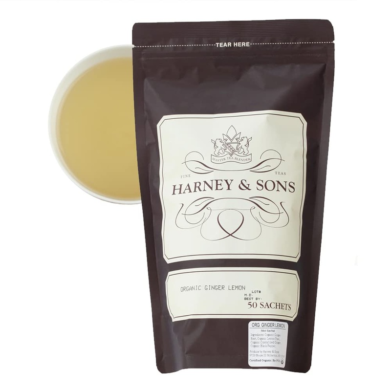 Harney & Sons Organic Ginger Lemon | Sweet Notes Of Ginger Root With A Twist Of Lemon, Bag Of 50 Sachets