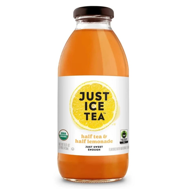 Just Ice Tea Organic Iced Tea, 16 Fl Oz Glass Bottles (Half Tea & Half Lemonade, Pack Of 12)