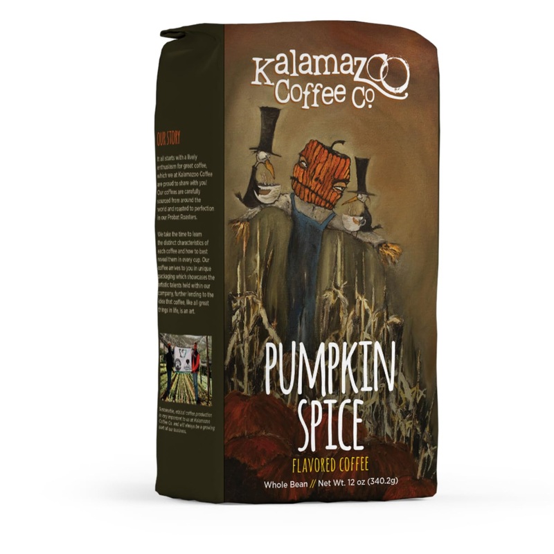 Kalamazoo Coffee Company Pumpkin Spice Whole Bean Coffee – Seasonal Flavored Coffee | 12Oz Bag (1 Pack)