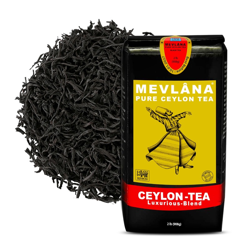 Mevlna Pure Ceylon Black Tea – Luxurious Hand-Picked Blend, Premium Loose Leaf, 2Lb (908G) – Strong, Full-Bodied Flavor, Freshly