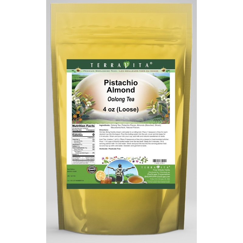 Pistachio Almond Oolong Tea (Loose) (4 Oz, Zin: 541739) – 3 Pack