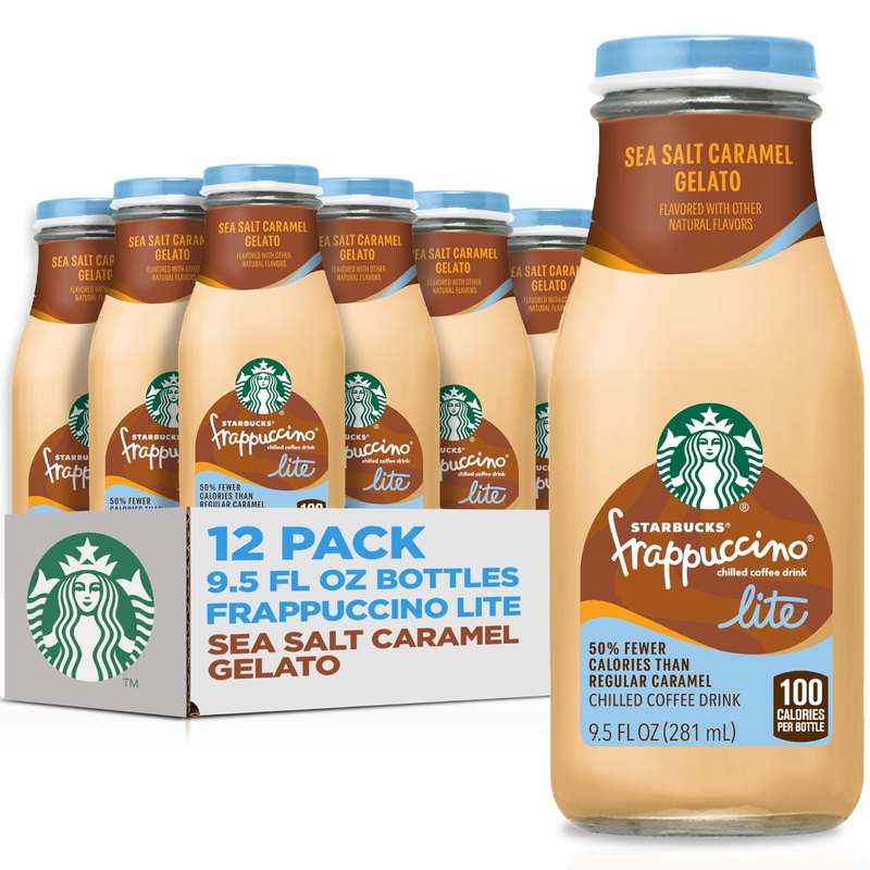 Starbucks Frappuccino Lite, Sea Salt Caramel Gelato, 9.5 Fl Oz Bottles (Pack Of 12)