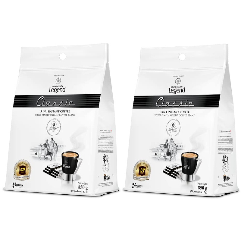 Trung Nguyen Legend – Classic – 3 In 1 Premium Instant Coffee – Finely Milled Coffee Beans, Non-Dairy Creamer, & Sugar – Strong