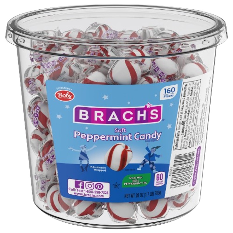 Brach’s Soft Peppermint Candy Puffs 160 Count Tub 28 oz.