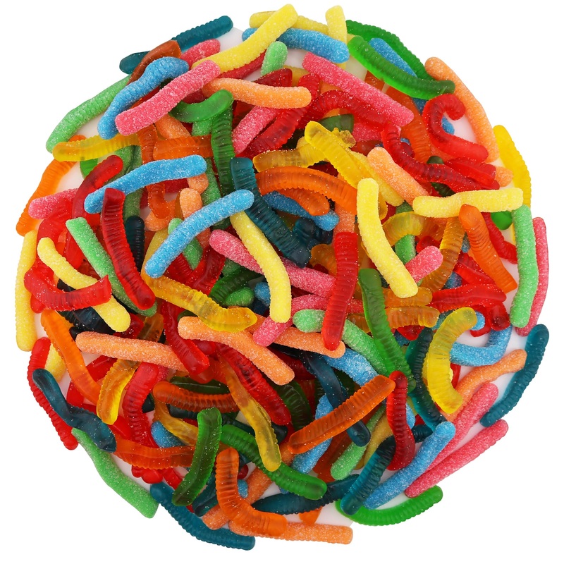 Firstchoicecandy Sweet & Sour Gummy Worms, Multi Flavors And Solid Colors (5 Pound, Super Fruit Mix)