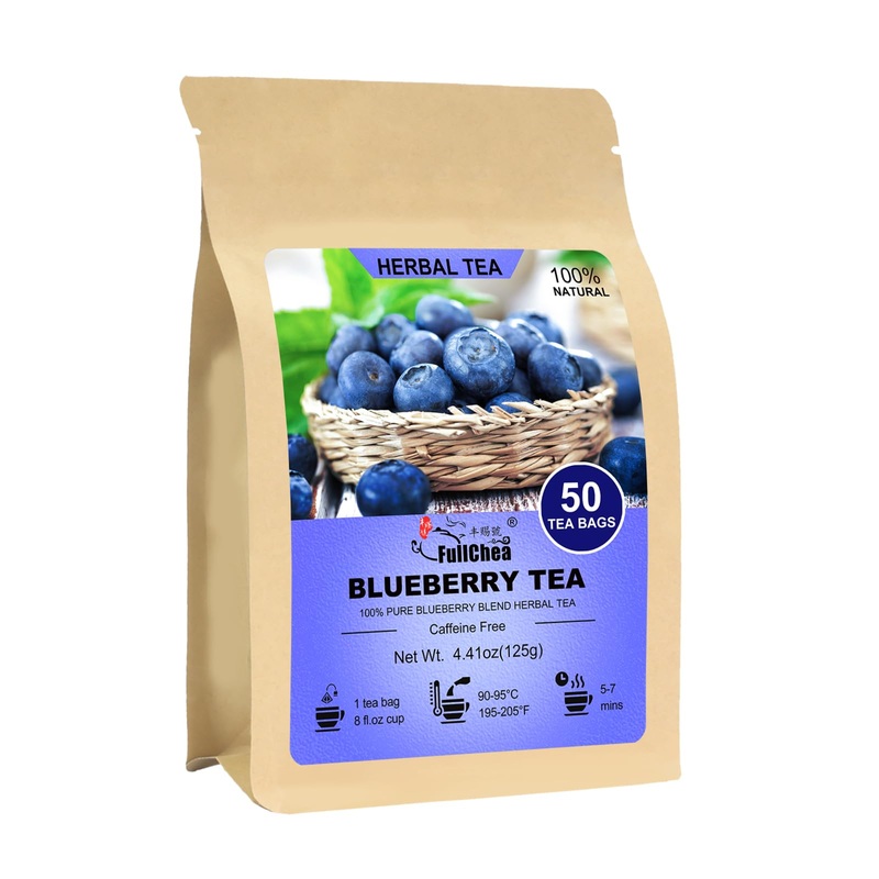 Fullchea – Blueberry Tea Bags, 50 Teabags – Premium Blueberry Blend Herbal Tea – Harmonious Mix Of Blueberries, Hibiscus, Raisin