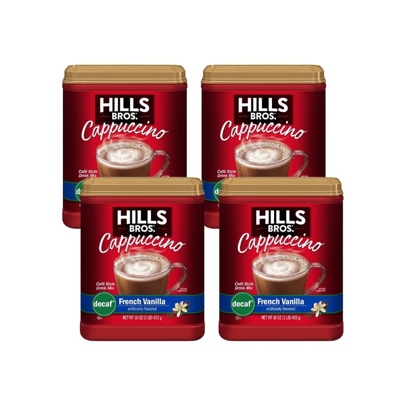 Hills Bros. Flavor Coffee (Decaf French Vanilla, 16 Ounce (Pack Of 4))