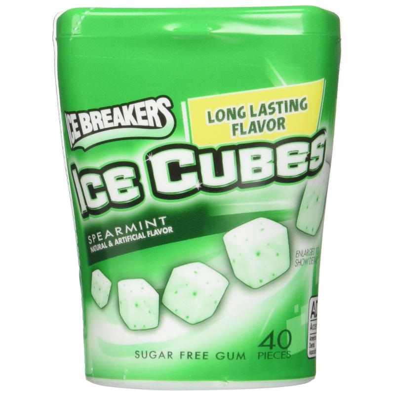 Ice Breakers Ice Cubes Spearmint Gum Bottle Pack- 4 Ct