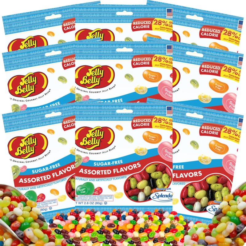 Jelly Belly Assorted Sugar Free Jelly Beans – Sugar Free Candy For Diabetics, Diabetic Candy – (Assorted Flavors, 9 Bags)