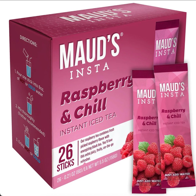 Maud’S Instant Raspberry Tea (Insta Raspberry & Chill), 26Ct. Solar Energy Produced Single Serve Flavored Tea Instant Travel Sti