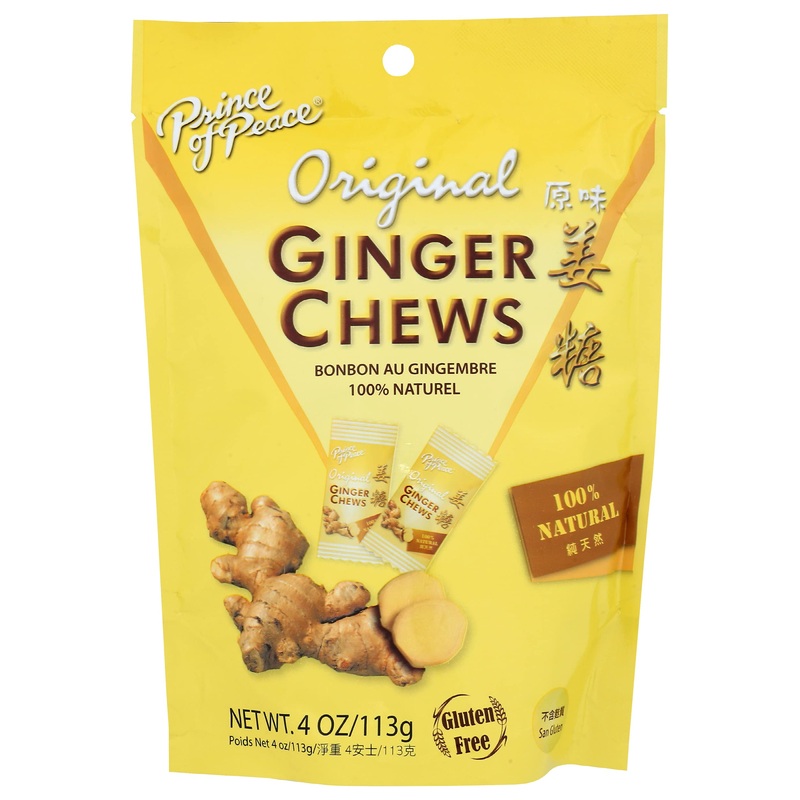 Prince Of Peace Original Ginger Chews Candy, Natural, Gluten Free, 4 Ounces (Pack Of 12)
