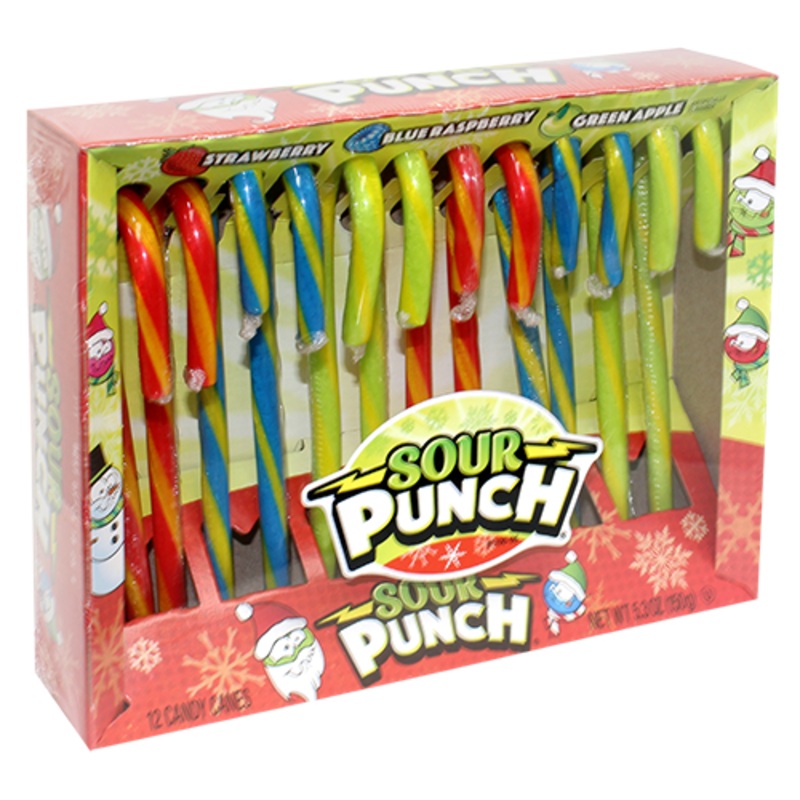 Sour Punch Assorted Candy Canes – 12 Count 5.3 oz. Box