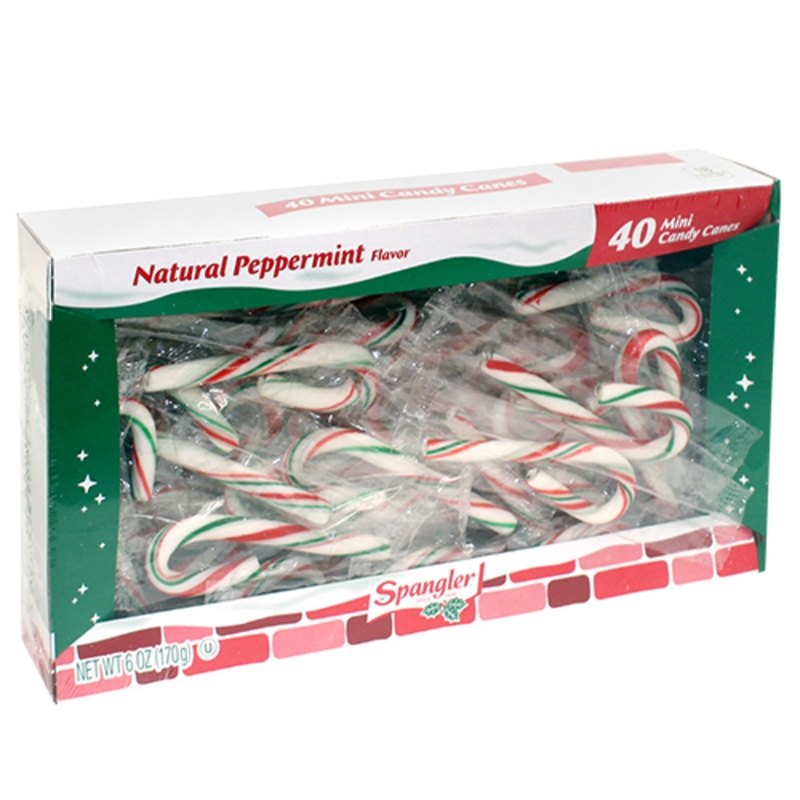 Spangler Mini Canes Peppermint Red, Green & White 40 Count Box