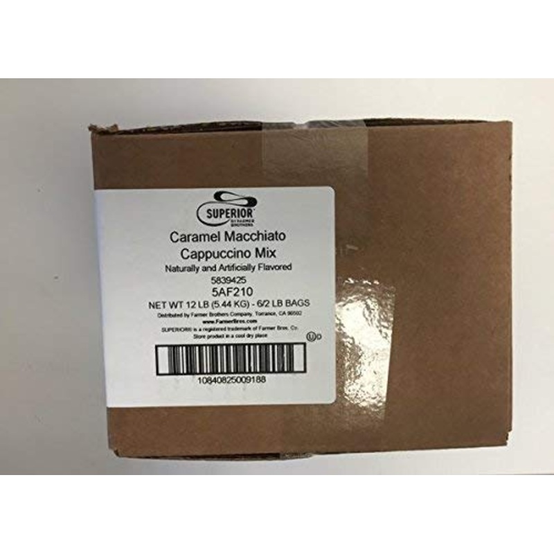 Superior Caramel Macchiato Cappuccino Mix 6/2 Lb Bags, Brown