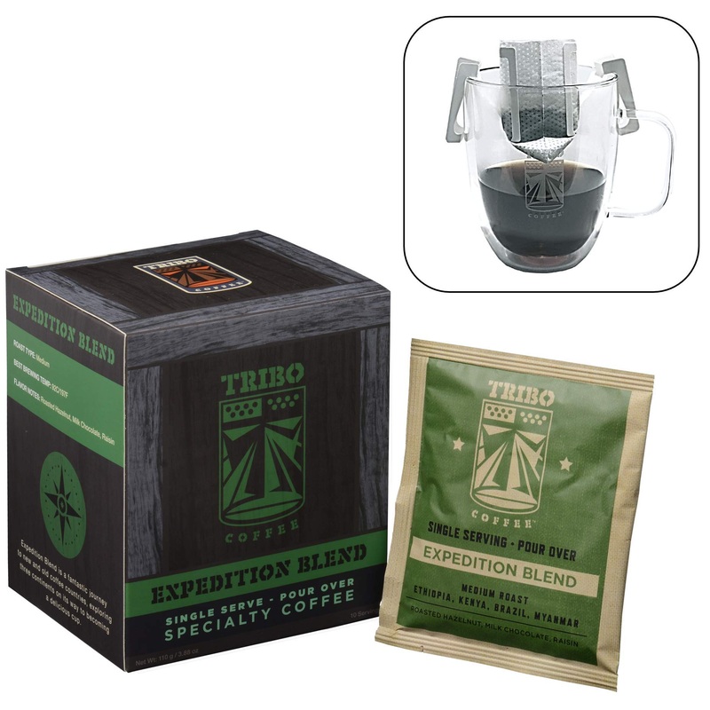 Tribo Coffee Single-Serve Portable Pour Over Drip Coffee – Expedition Blend – 10 Servings (Medium Roast)