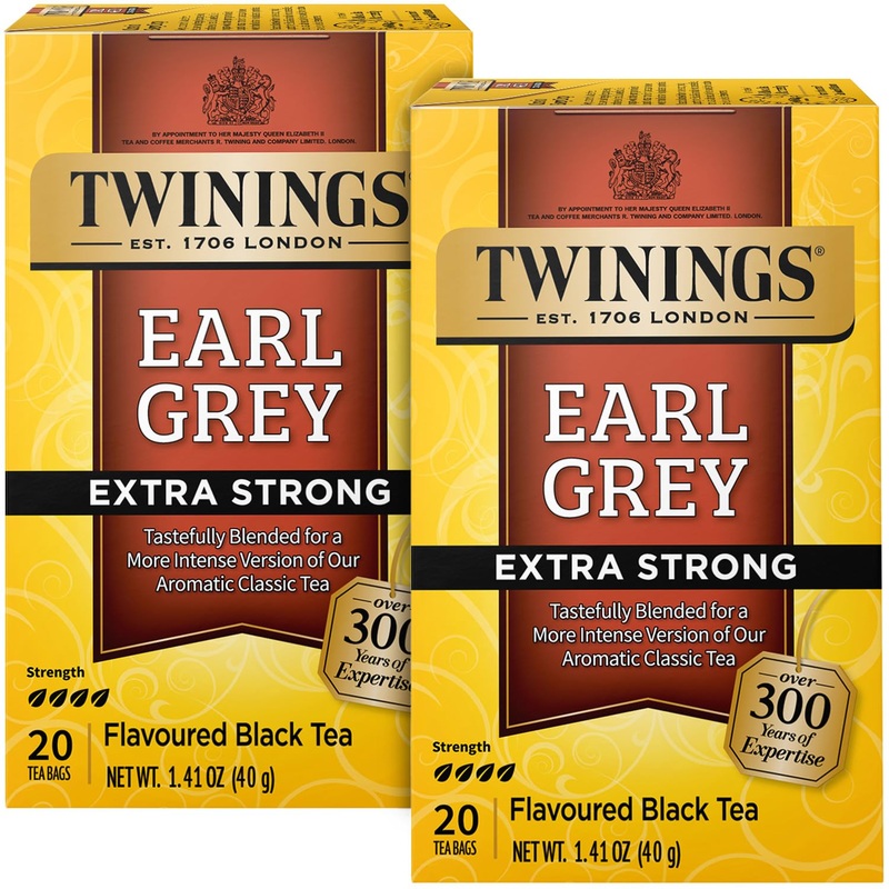 Twinings Earl Grey Tea Extra Strong 2-Pack – A Bright And Zesty Black Tea Infused With Citrus Bergamot Flavours, Caffeinated Tea