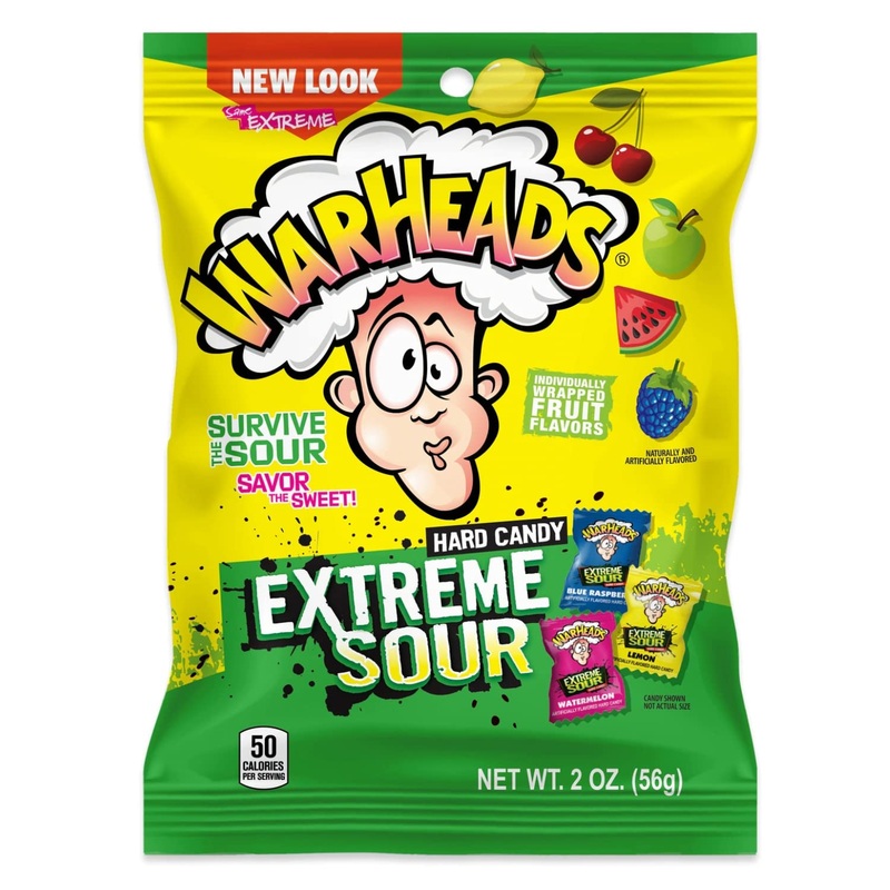 Warheads Extreme Sour Hard Candy, Assorted Flavors – 2 Oz (Pack Of 5)