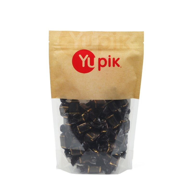 Yupik Dark Chocolate Covered Soft Toffees, 1.1 Lb (17.6 Oz), Miniature Bars, Rich Dark Chocolate, Chewy Caramel Candies, Individ