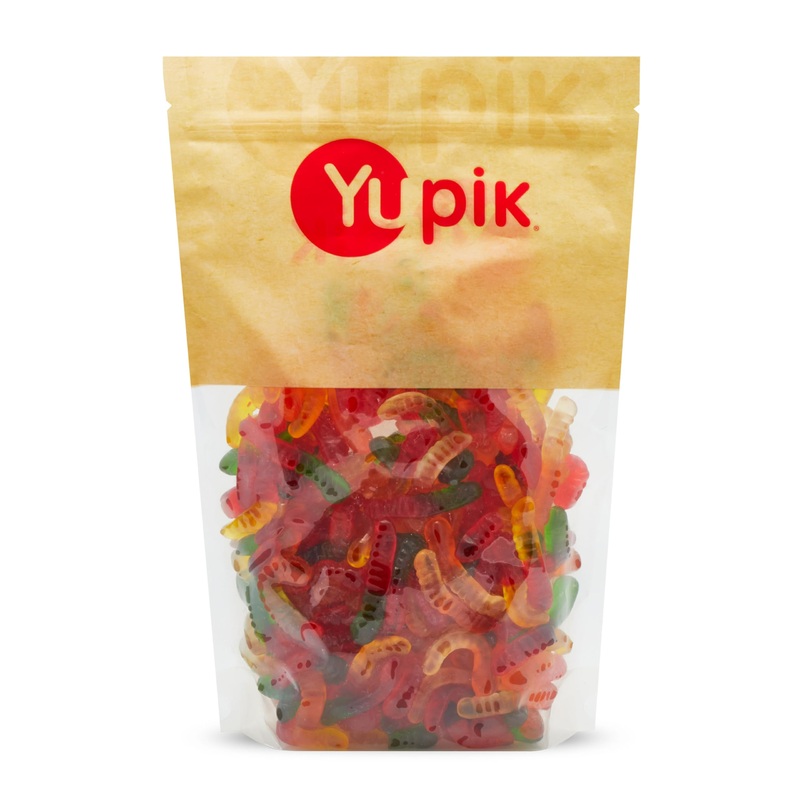 Yupik Mini Gummy Worms, 2.2 Lb (35.2 Oz), Pack Of 6, Gluten-Free, Dual-Colored, Fruity Flavors, Soft & Chewy, 2” Gummies, Fun T