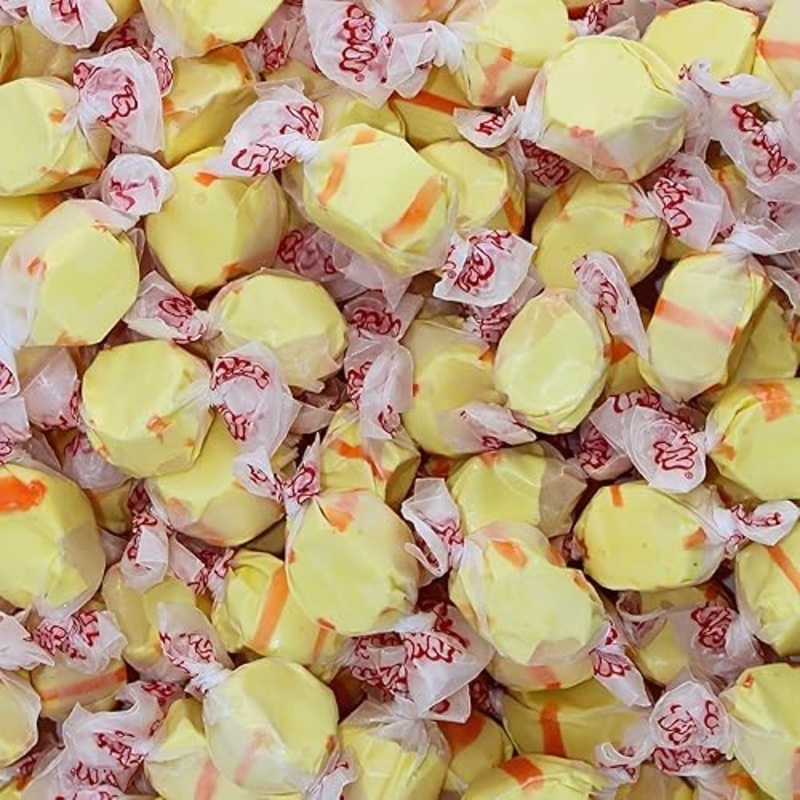 Banana Salt Water Taffy – Individually Wrapped Assorted Flavors – Old Fashion Saltwater Taffy Candy Bulk, By Queen City Candy Ca