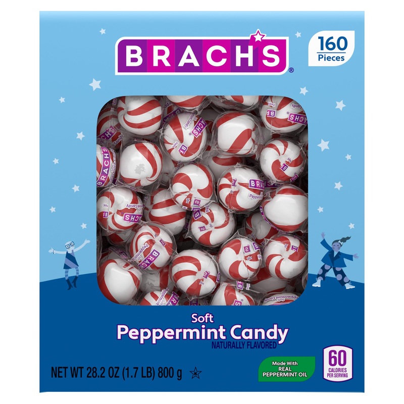 Brach’S Soft Peppermint Candy, Individually Wrapped Pieces, 28.2 Oz Carton (160 Pieces)