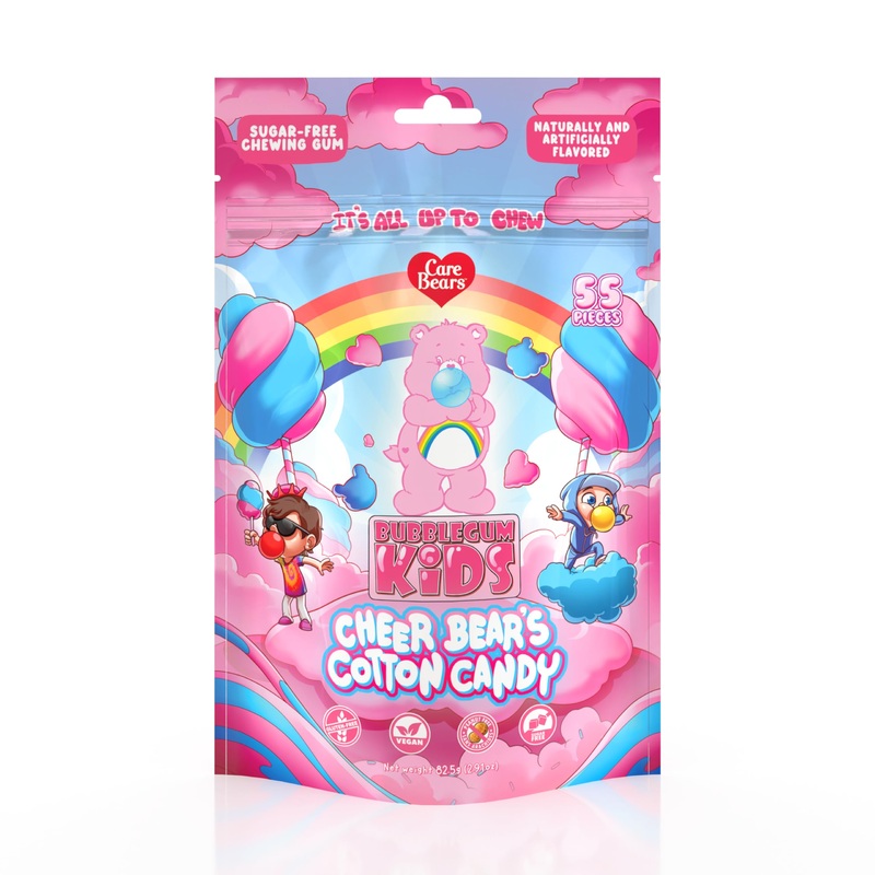 Bubblegum Kids Sugar Free Gum – Bubble Gum For Kids And Adults – Care Bears Xylitol Chewing Gum Sugar Free – Aspartame Free, Veg