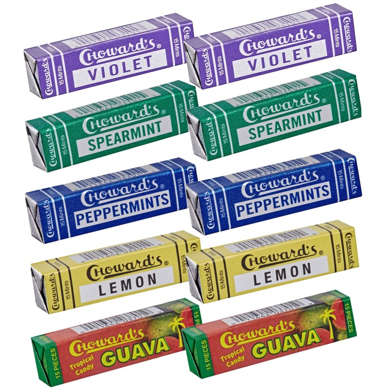 Choward’S Mints Candy Variety Pack | Violet, Spearmint, Peppermint, Guava, And Lemon | Bold Aromatic Flavors | Perfect For Lunch