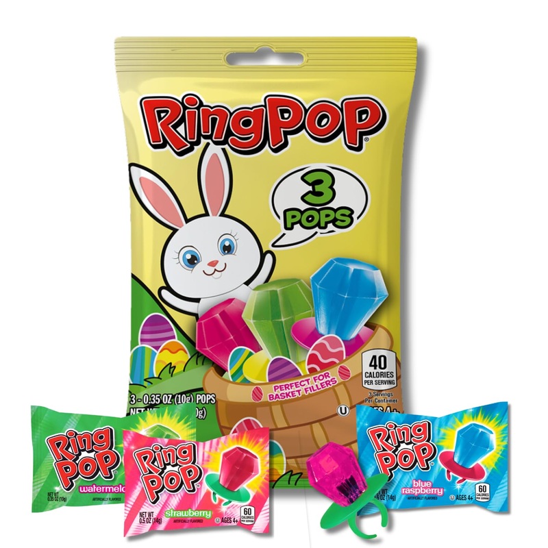 Easter Ring Pops – 3 Count Gift Bag, Perfect Easter Candy & Basket Fillers