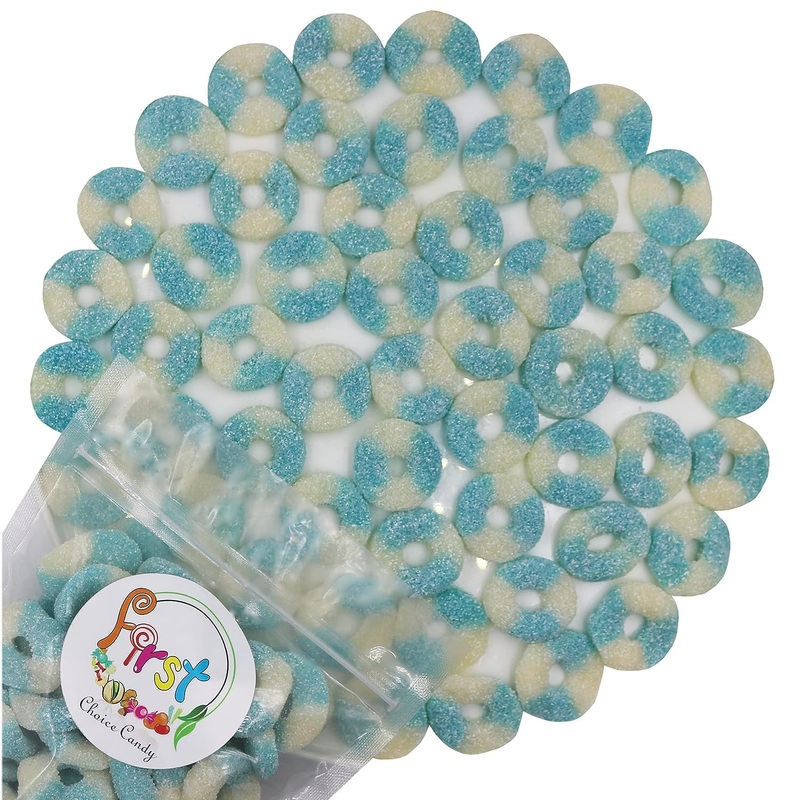 Firstchoicecandy Gummy Rings (Sour Mini Blue Raspberry, 4.5 Pound (Pack Of 1))