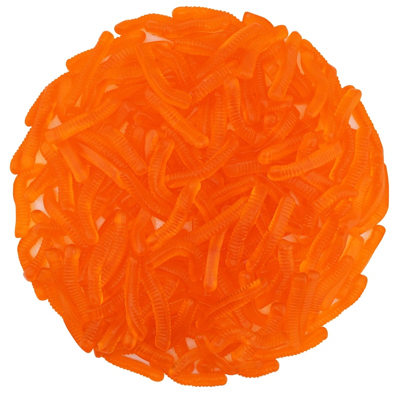 Firstchoicecandy Sweet & Sour Gummy Worms, Multi Flavors And Solid Colors (5 Pound, Orange)