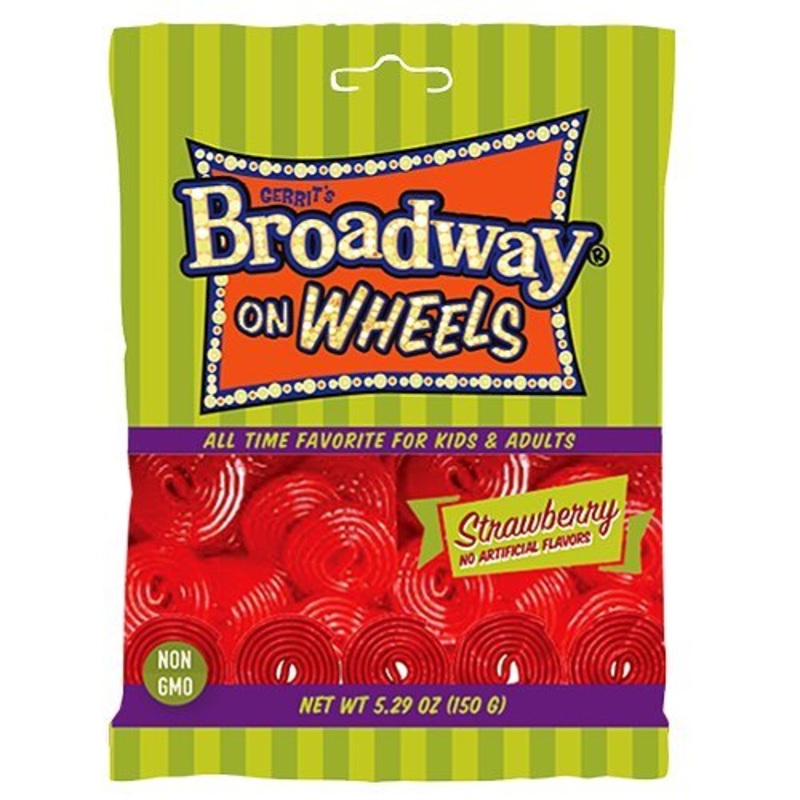 Gerrit’S Broadway On Wheels Strawberry Licorice Wheels – 5.29-Oz. Bag (Pack Of 12)