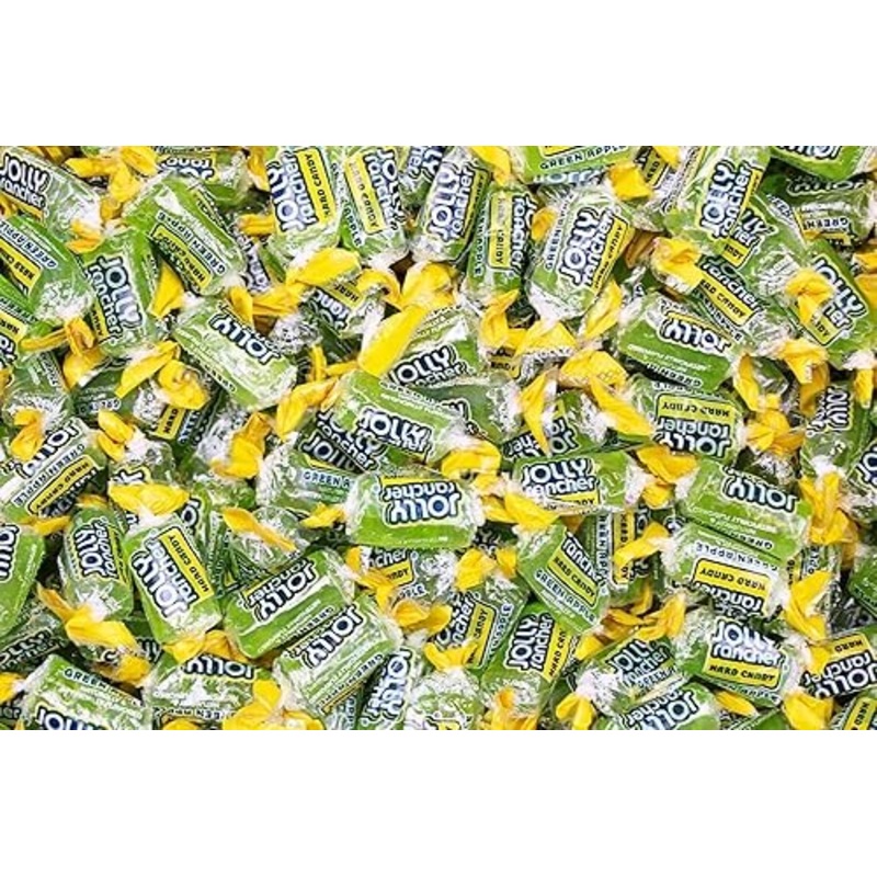 Green Apple Jolly Ranchers Hard Candy Bulk – Individually Wrapped All Green Jolly Ranchers Only – By Queen City Candy Cave (1 Po