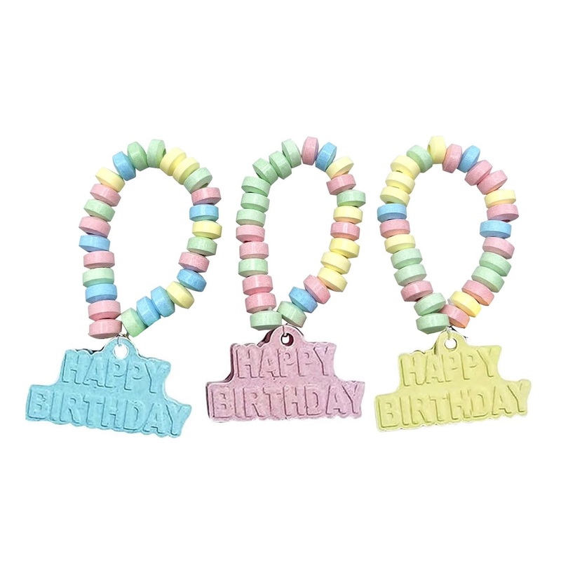 Happy Birthday Candy – 24 Individually Wrapped Bulk Candy Bracelets – Great For Birthday Party Favor Candy – Goodie Bags For Kid