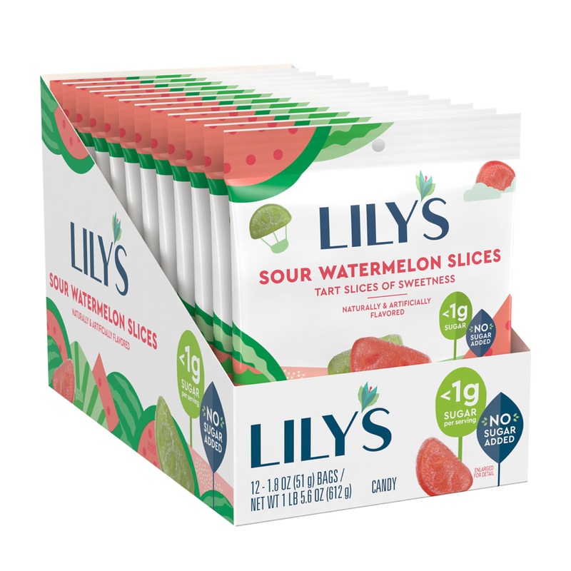 Lily’S Sour Watermelon Slices, Gummy Sweets Bags, 1.8 Oz (12 Count)