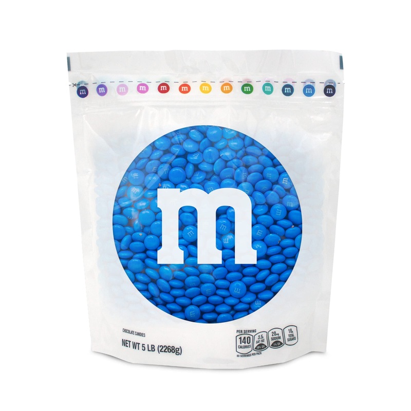 M&Ms World Blue Candy Bulk – Milk Chocolate Candy, 5 Lbs Resealable Pack For Graduation, Wedding, 4Th Of July, Birthdays, Party