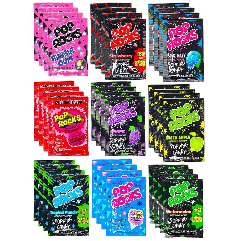 Pop Rocks Candy Variety Pack Popping Candy – Pop Rocks Bulk Candy, Nine Different Flavors Bulk Popping Candy (36 Count)