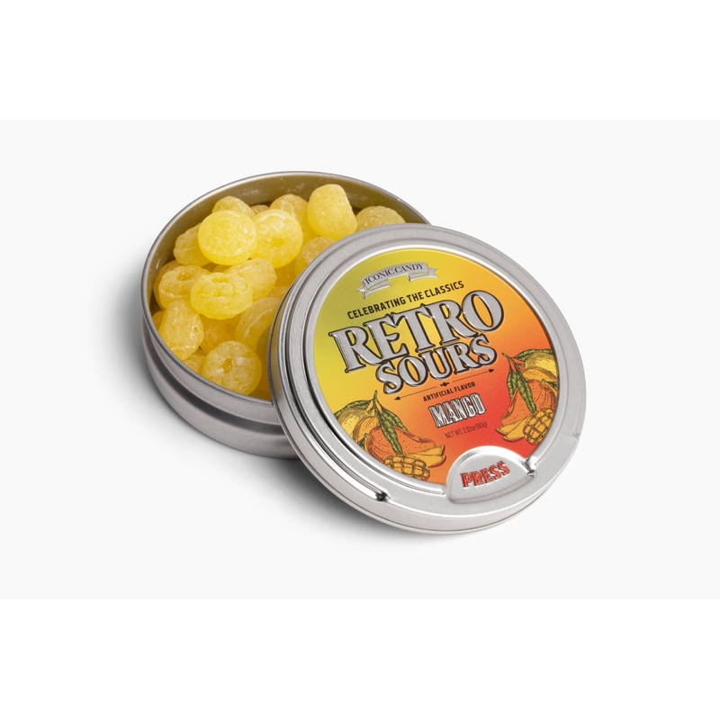 Retro Sours | Hard Tangy Candy | Brought To You By Iconic Candy (8, Mango)